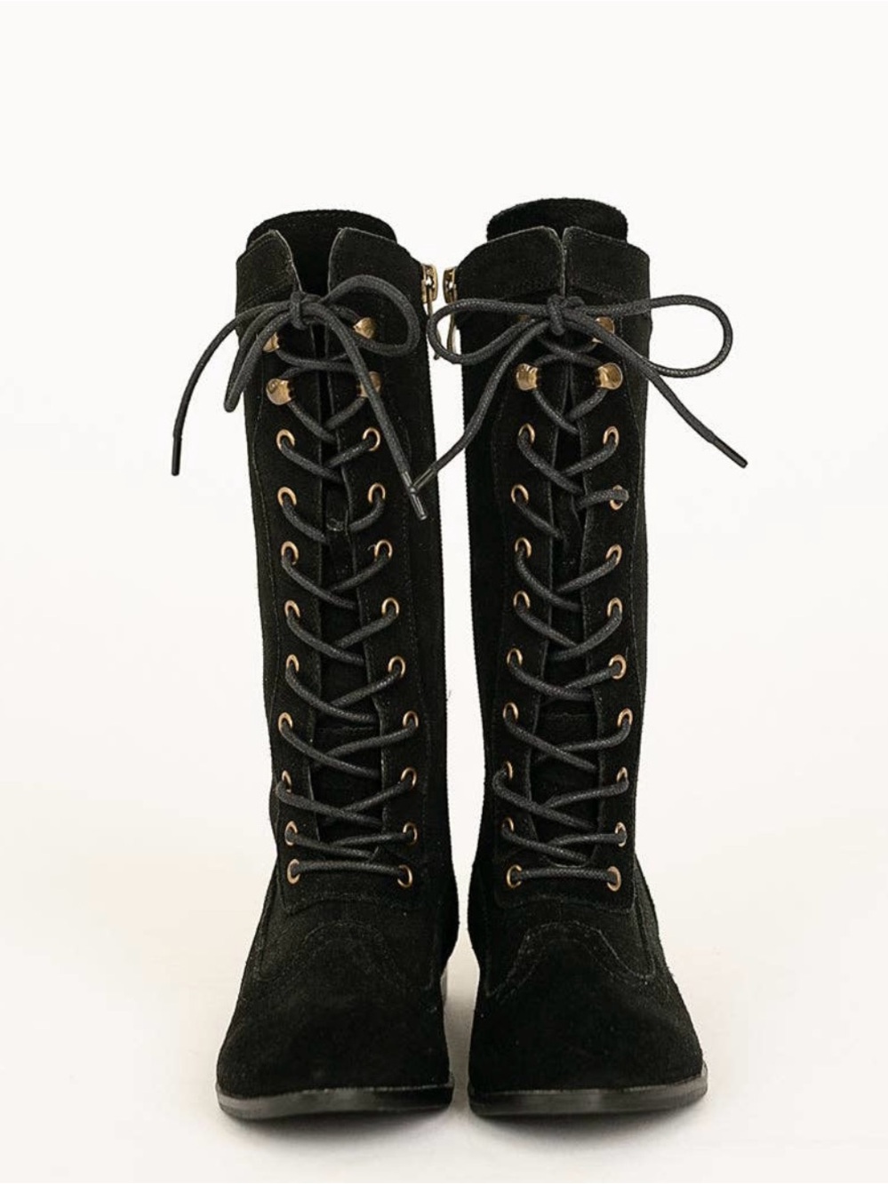 Joyfolie | Indy Lace Up Suede Boot in Black | 3 Youth